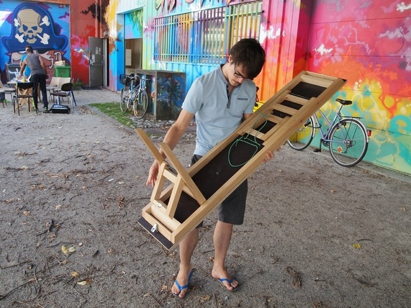 Banc zig zag pliable