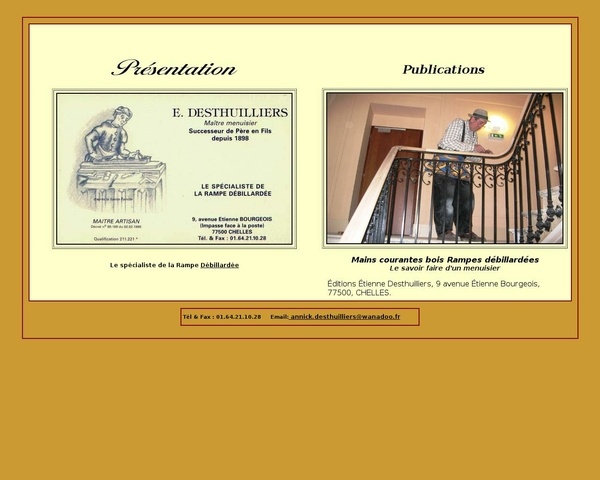 Etienne Desthuilliers, Maître Menuisier