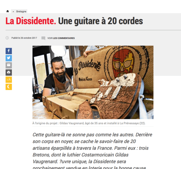 Plusieurs luthiers, une seule guitare