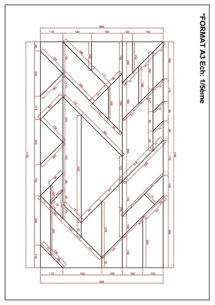 Plan table basse joints type pont de bateau
