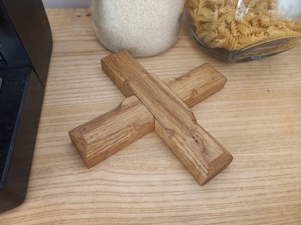 Desous de plat en assemblage à mi-bois