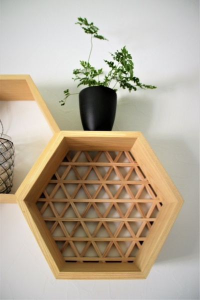 Étagère murale hexagone