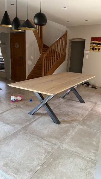 Table chêne & métal