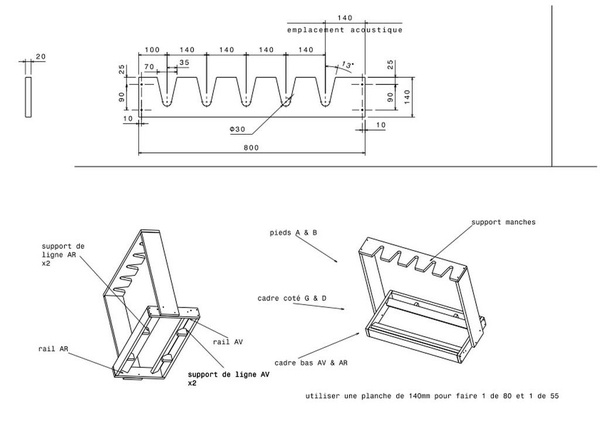 Plan rack 5 guitares