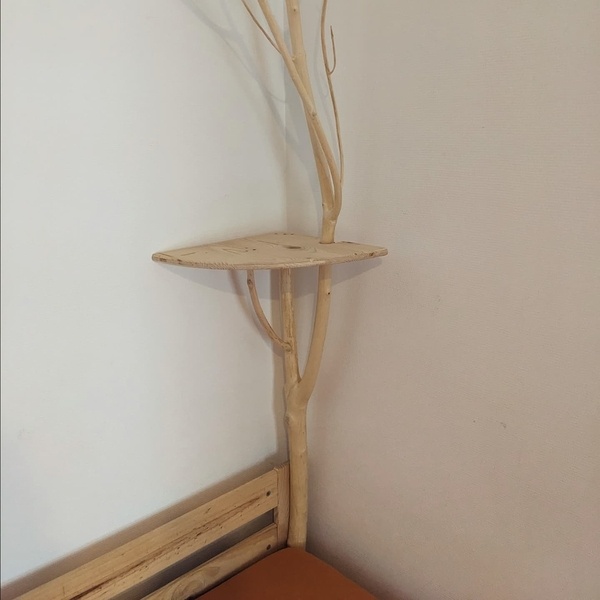 Branche étagère, décoration de tête de lit