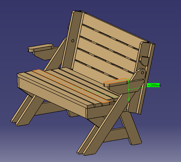 Banc transformable en table
