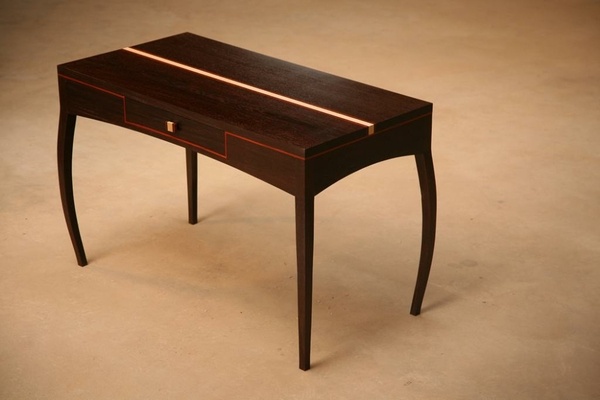 Bureau en wenge massif, sycomore et padouk