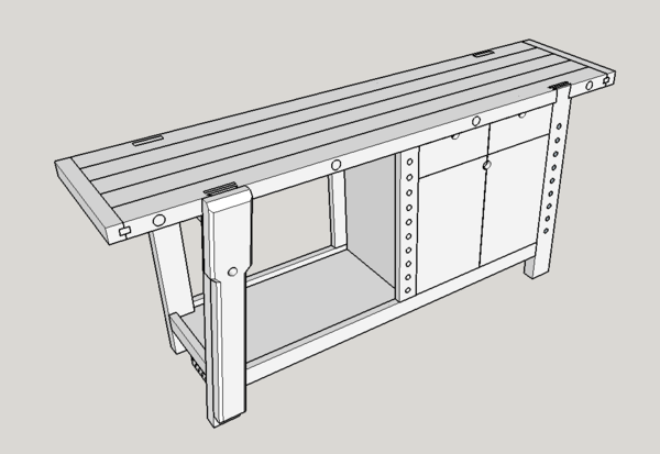 Plan établi en frêne