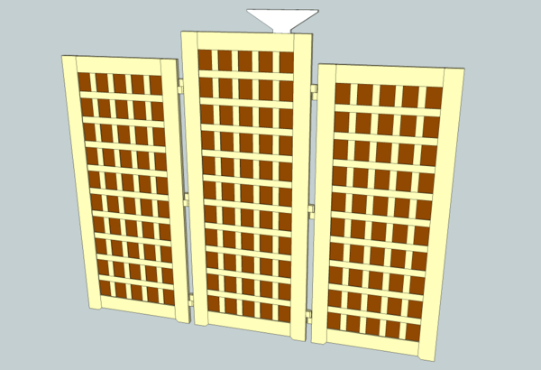 Paravent à trois volets