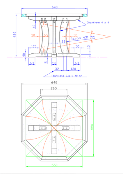 Table basse octogonal