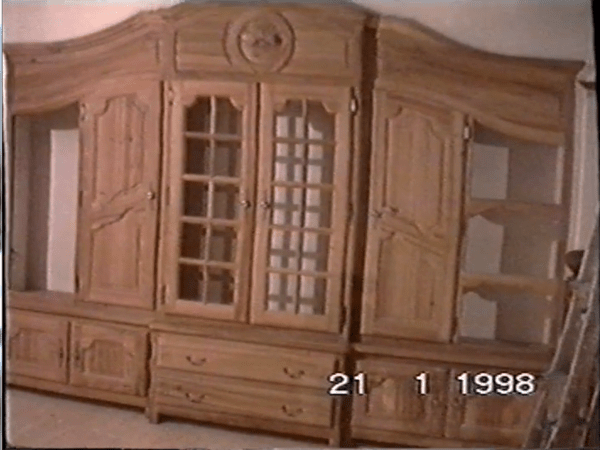 Bibliothèque traditionnelle en orme rouge