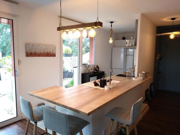 Plan de travail cuisine en frêne