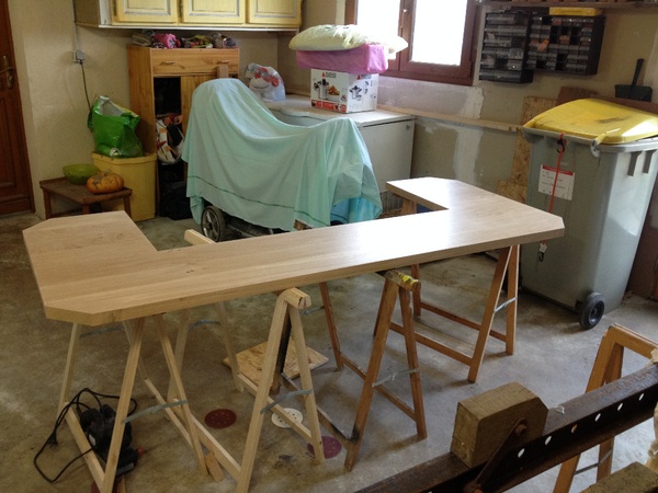 Plan de travail pour ilot central