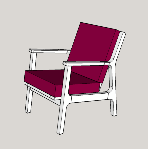 Fauteuil en chêne massif