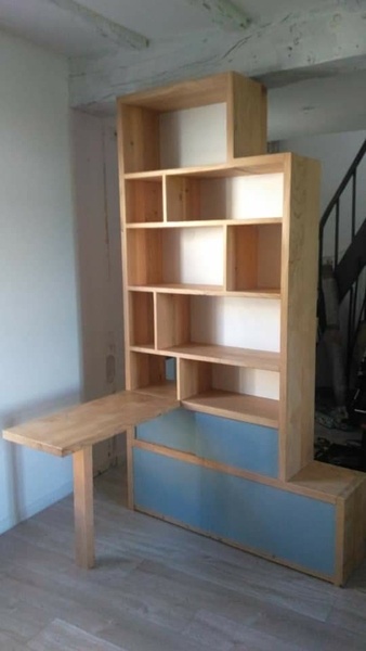 Meuble séparation entrée en cèdre