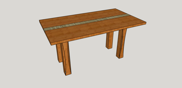 Table de salon aux pieds incurvés