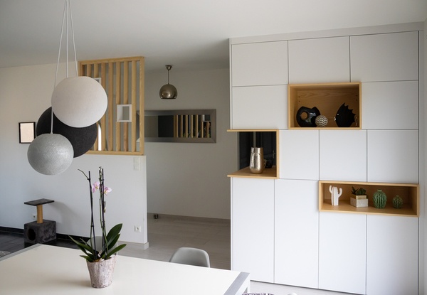 Agencement de salon et claustra