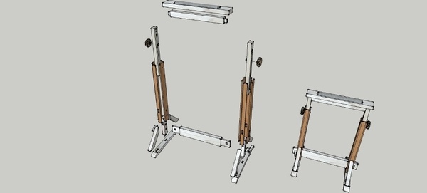 Tréteaux modulable à rouleau