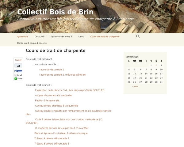 Charpente bois de brin