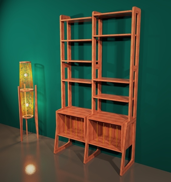 Bibliothèque mid-century