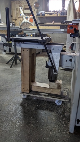 Support amovible pour mortaiseuse en bout d'arbre