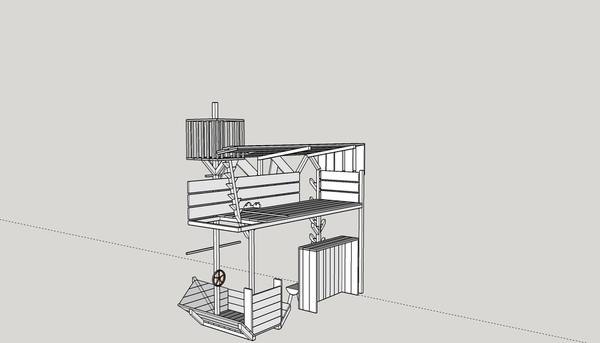 Lit cabanne/bateau pirate