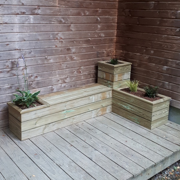 Combiné Banc / Coffre / Jardinières