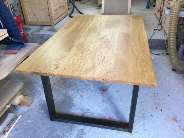 Table chêne inspiration industrielle