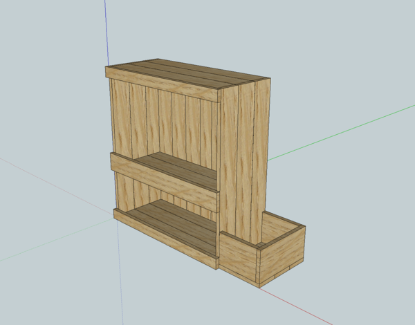 Etagère de couturière sur mesure en bois de palette