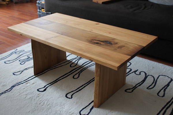 Table basse chêne-merisier