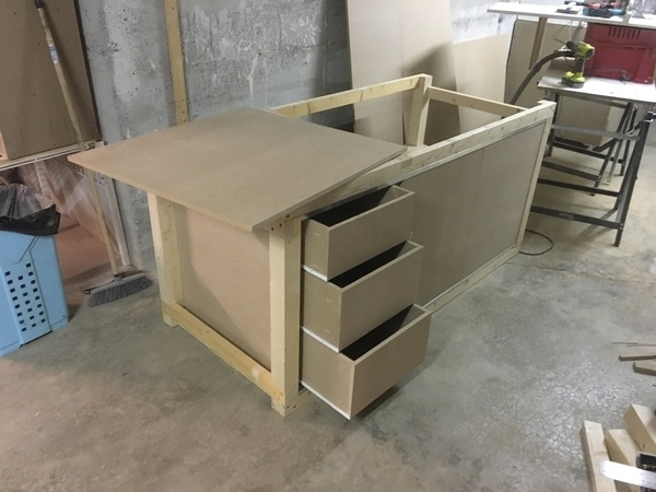 Etabli garage sur roulette