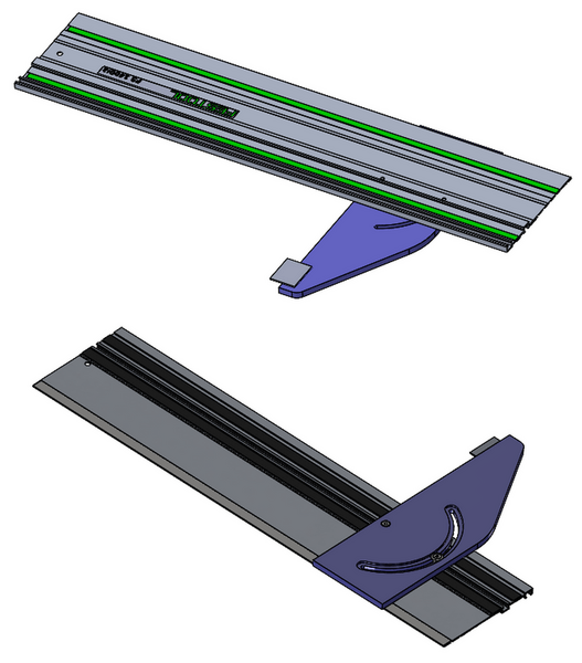 Guide angulaire pour rail de scie plongeante
