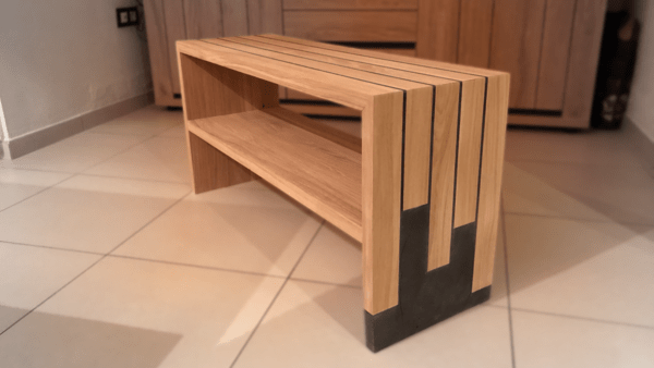 Fabrication d’un meuble télé/ avec sika et résine epoxy noir!