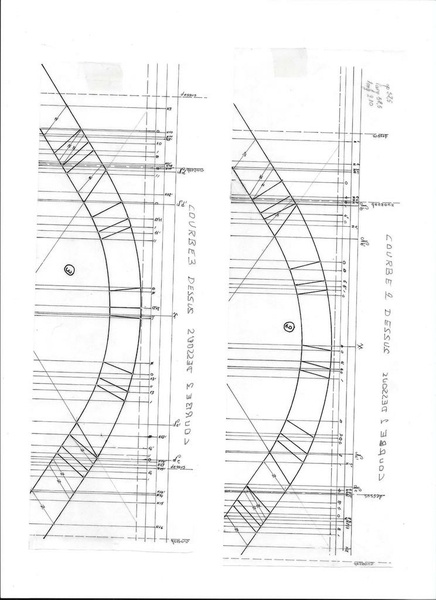 Epure d'un limon débillardé calibres rallongés