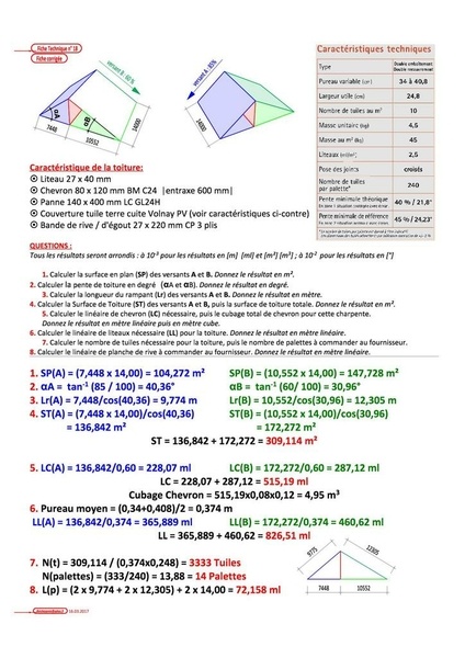 Corrigé fiches techniques 18 à 26