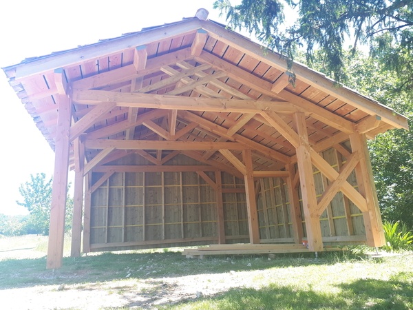 Abri voitures en douglas et chene