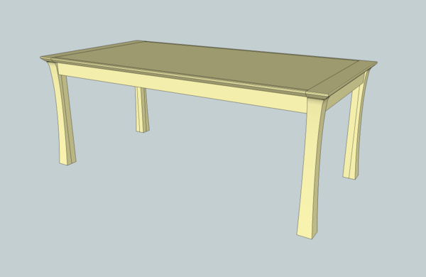 Table aux pieds courbes