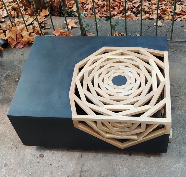 Table basse chêne et valchromat