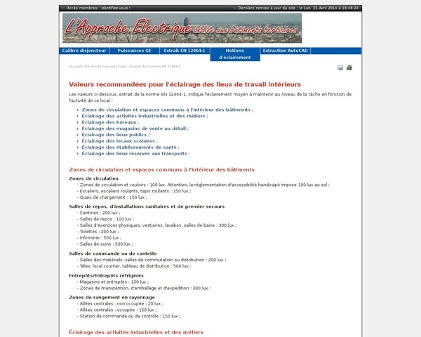 Suite sur éclairage dans les ateliers