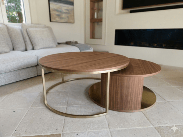 Tables gigognes plaqué noyer américain