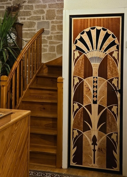 Porte marquetée, style art nouveau