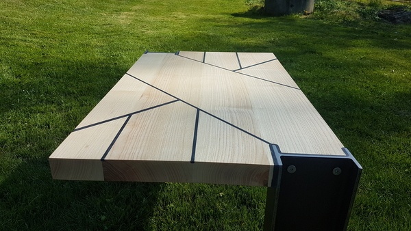 Table basse bois métal