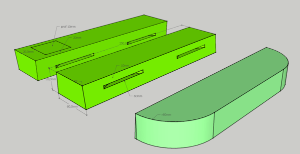 Petit tabouret assise courbe