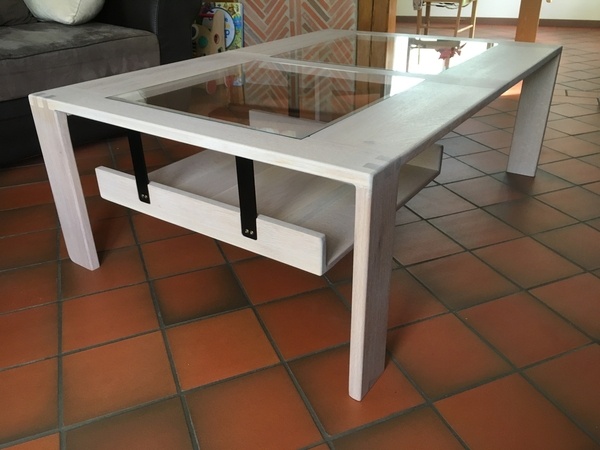 Table basse double plateau en verre