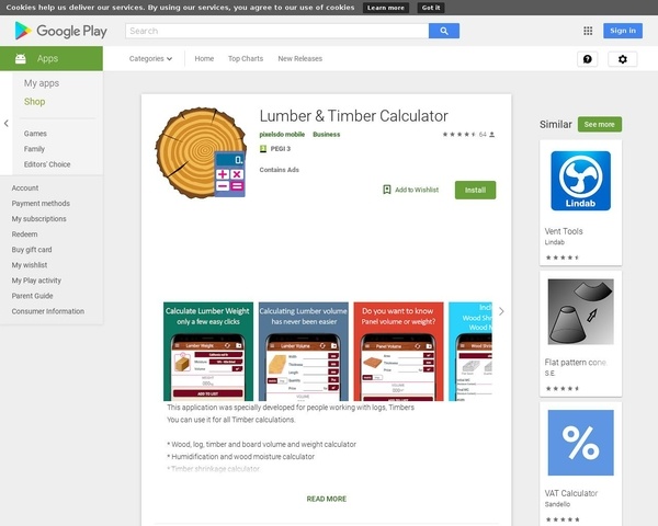 Calculateur pour le bois