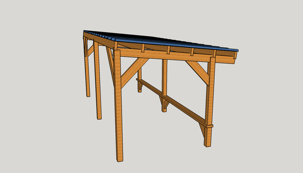 Abri avec fondation en chataignier