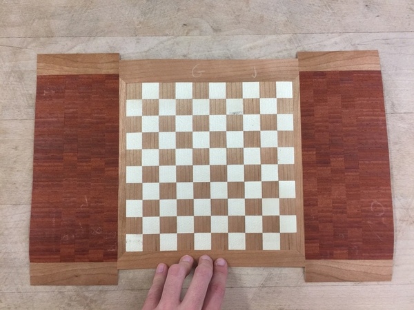 Suite boîte à jeux ! Damier échiquier en merisier, syco, Padouk