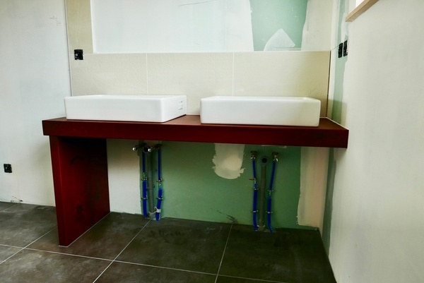 Support de vasque chêne