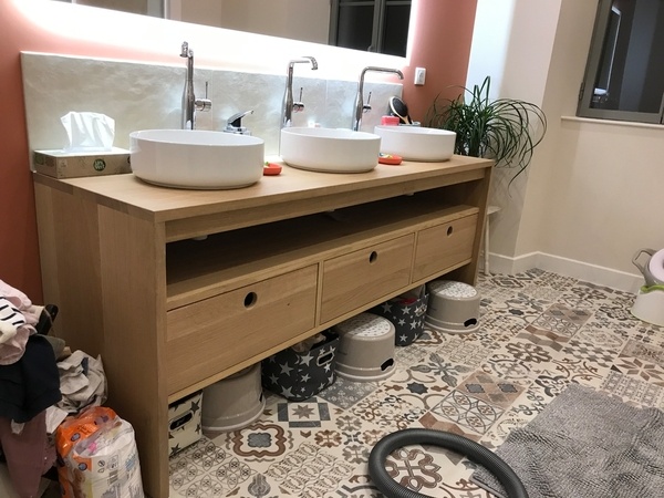 Meuble 3 vasques de salle de bain