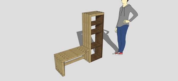 Banc d'entrée avec étagère à chaussure